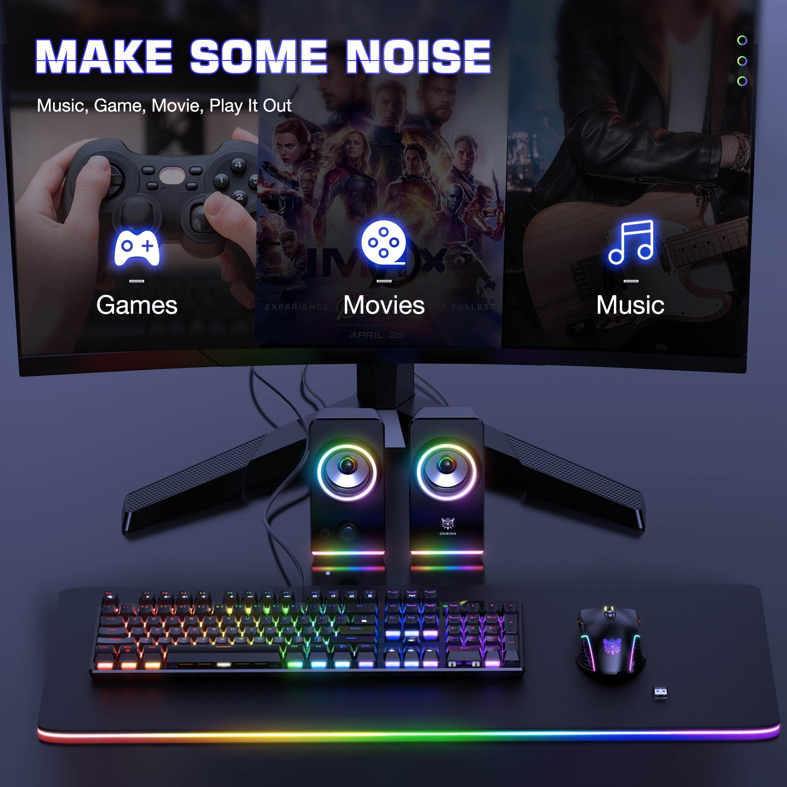 X6 5Wx2 USB Wired Speaker with RGB Lighting & 3.5mm AUX Interface, Cable Length: 1.3m(Black)