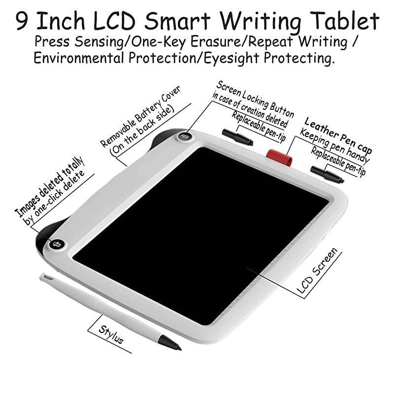 9 inch Electronic Drawing Pads for KidsPortable Reusable Erasable WriterElder Message Board48 Years Old Boys for Digital Handwriting Pad Doodle Board for SchoolGreenpd