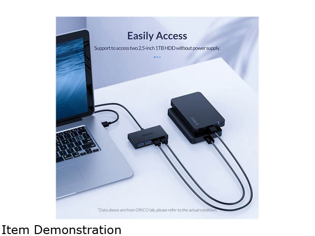ORICO 4-Port USB 3.0 Data Hub with 4.92ft USB 3.0 Cable for Macbook, Mac Pro / mini, iMac, Surface Pro, XPS, Notebook PC, USB Flash Drives, Mobile HDD, and More
