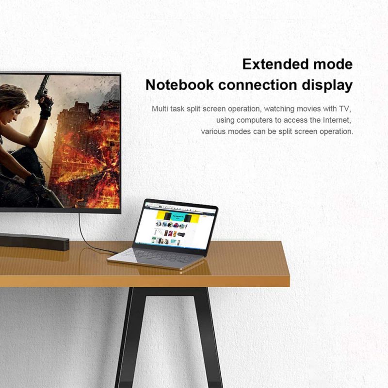 USB C to VGA Cable Adapter Black 6 Feet/1.8m,QGEEM Type C to VGA Cable Compatible with MacBook Pro,Dell XPS 13/15,Surface Book 2,HP Spectre x360,Lenovo Yoga 910 & More,VGA to USB C