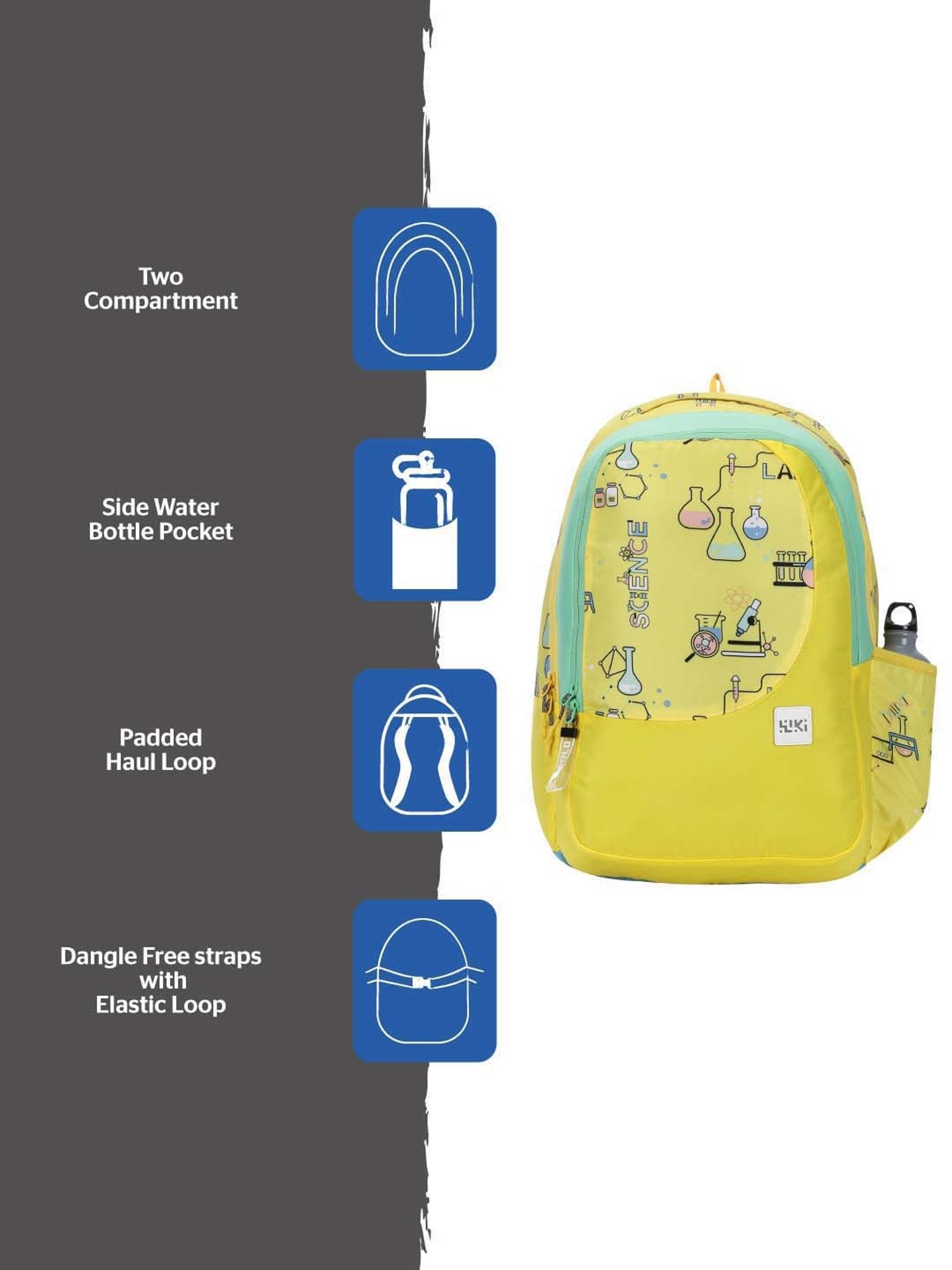 Wiki 29.5 Ltrs Yellow Medium Backpack