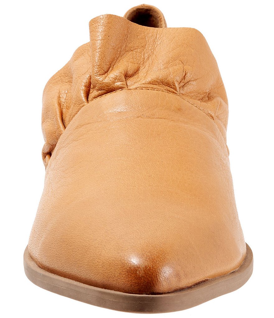 Bueno Burcu Leather Ruffle Slip-On Loafers