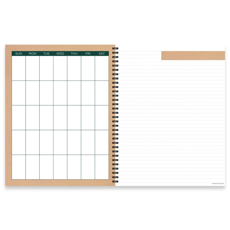 Undated Teacher Planner Lesson Plan Book 8.5" x 11" Weekly/Monthly Kraft - The Time Factory