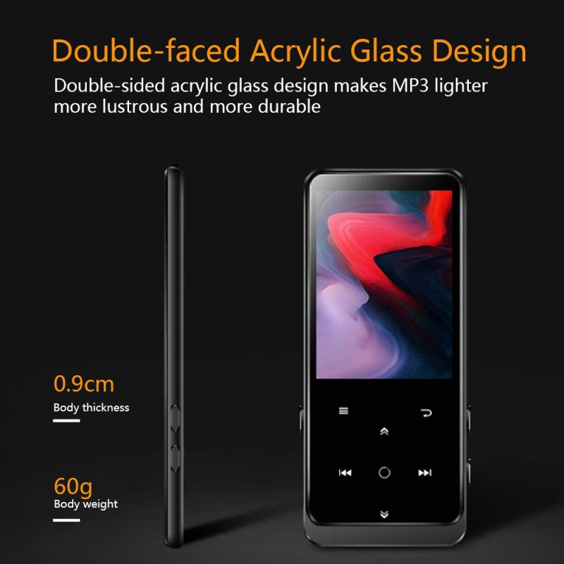 Ochine 16GB MP3 Player, BENJIE M8 MP3 Player With Bluetooth 5.0, Music Player With FM Radio, Recording, 1.8\" Screen, HiFi Lossless Sound, Support Up To 64GB Expansion