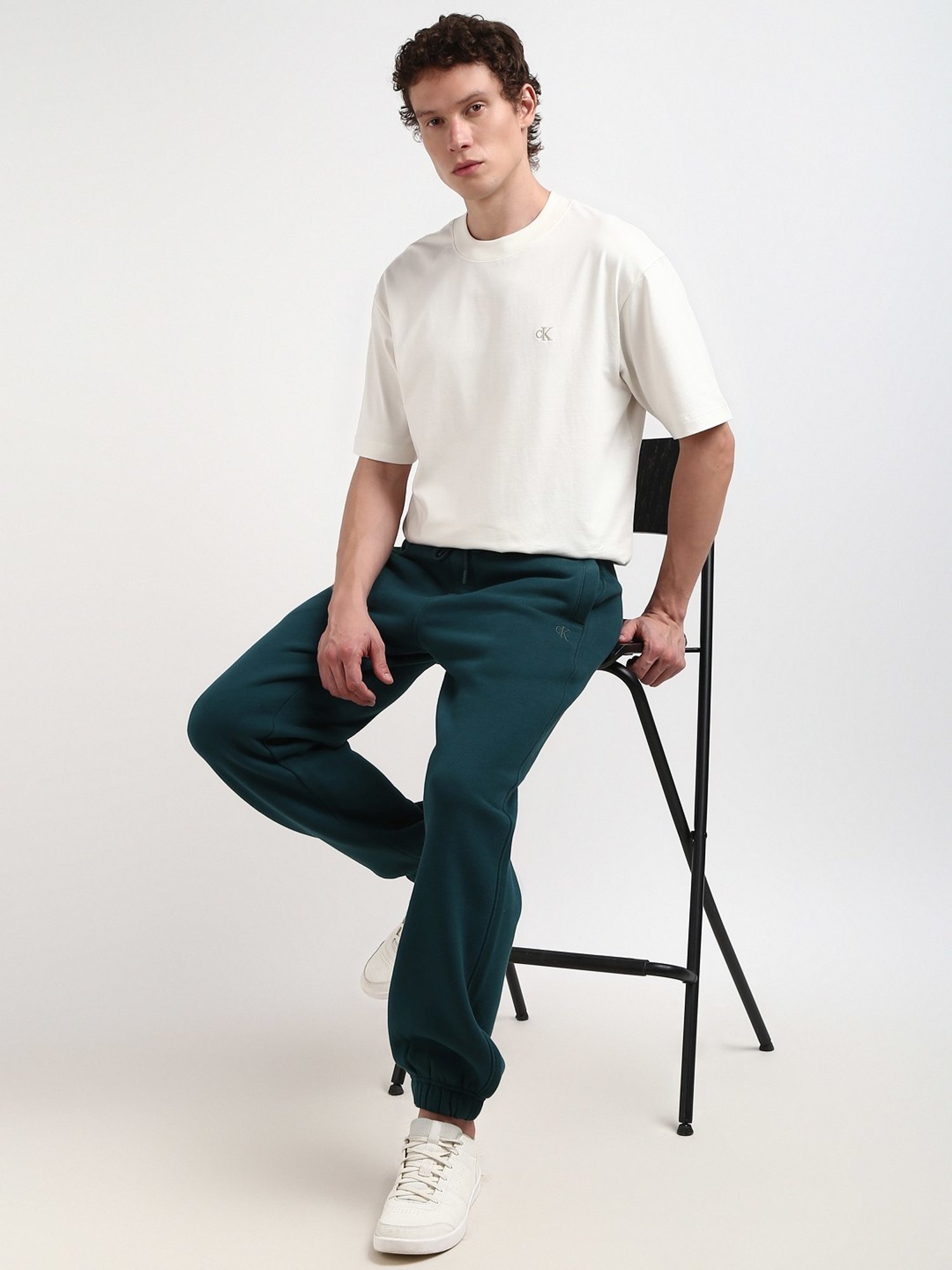 Calvin Klein Jeans Ivory Cotton Relaxed Fit T-Shirt