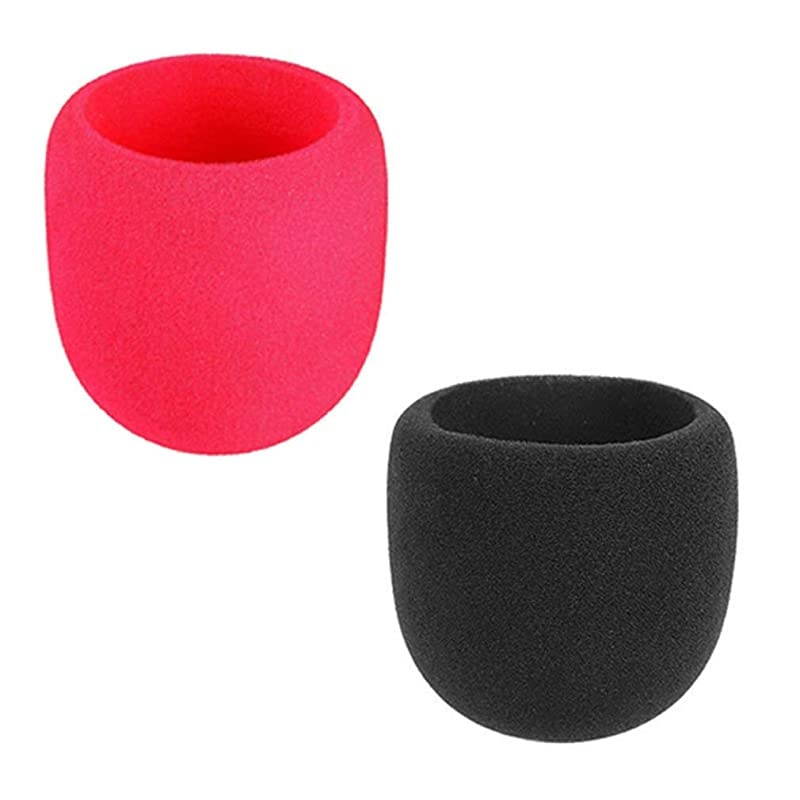 Foam Microphone Windscreen  Quality Sponge Mic Cover as a pop filter for Blue Yeti Yeti Pro Condenser Microphones 2 Pack1pack Black+1packRed