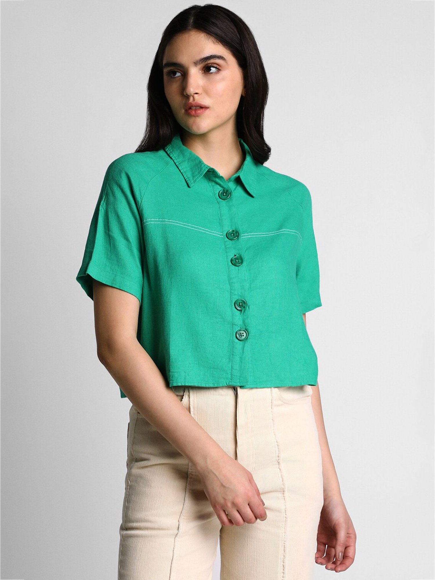 Allen Solly Green Regular Fit Shirt