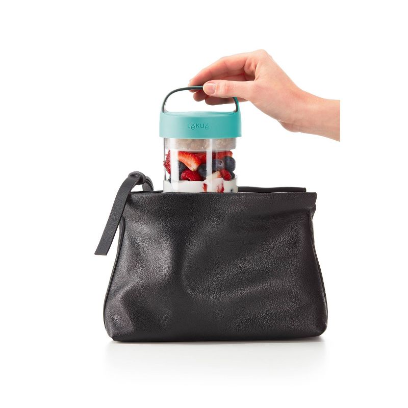 Lekue 14 oz To Go Jar - Turquoise