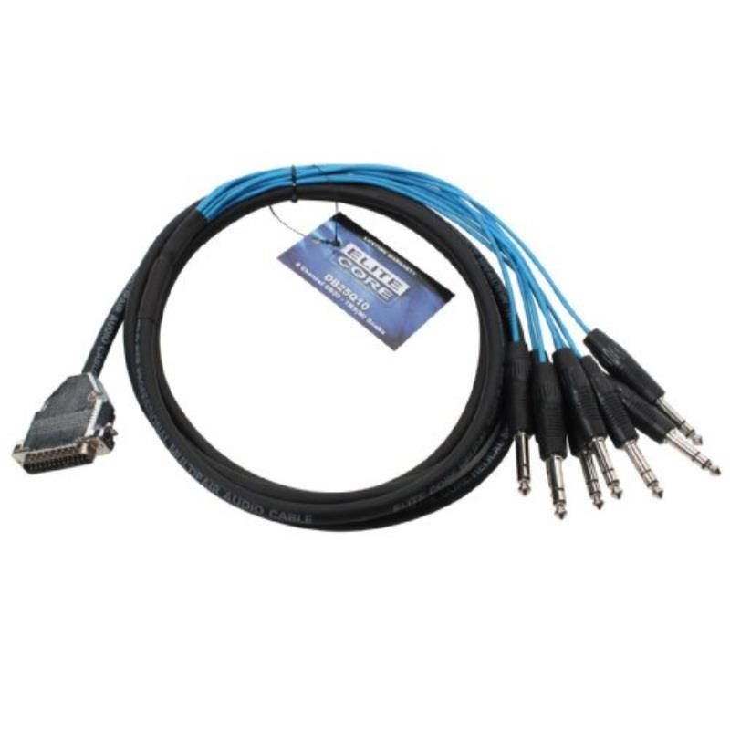 Elite Core 25-pin D-Sub to 8 TRS Male Breakout Snake Cable - 10' Length