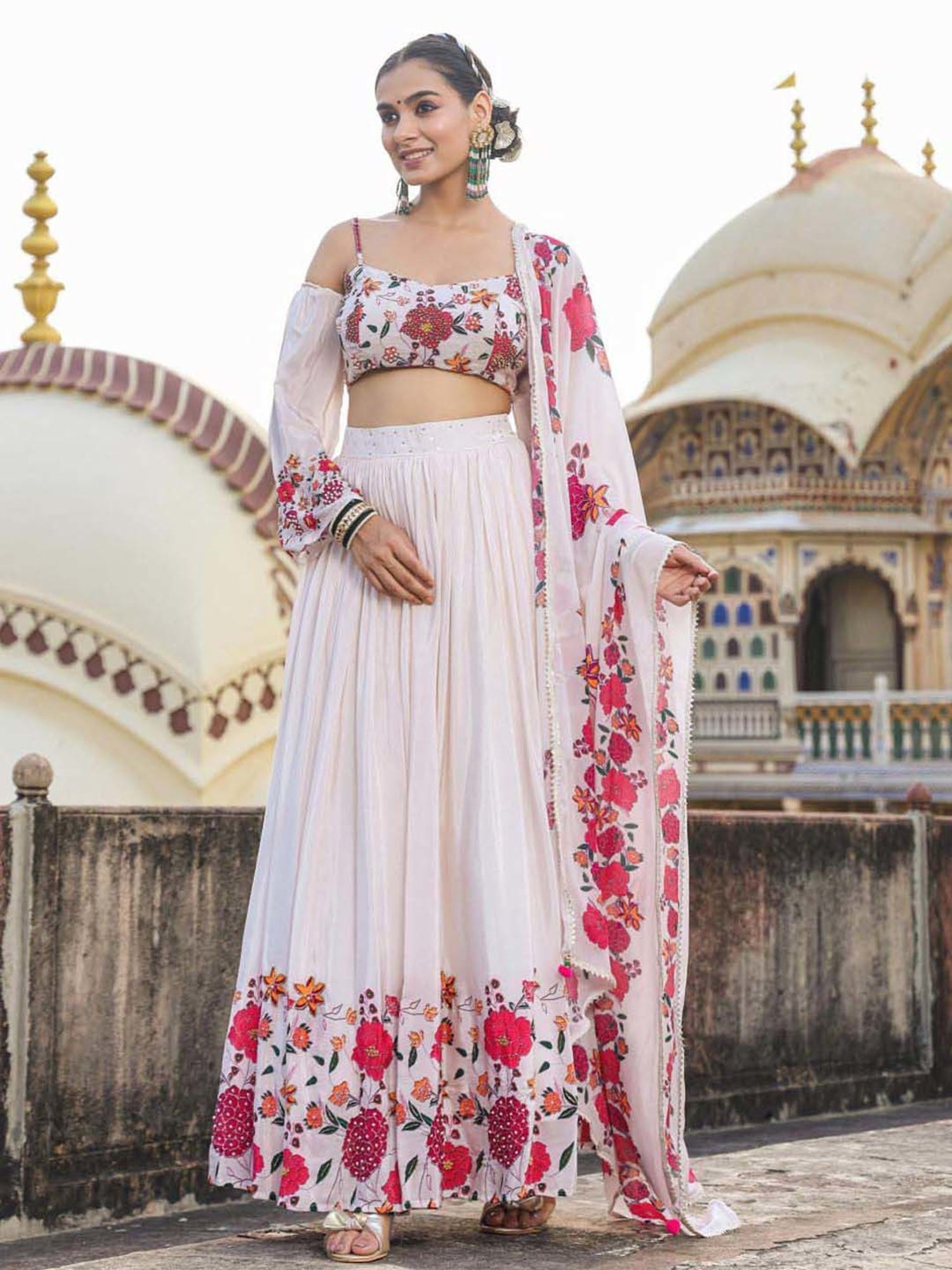 studiorasa Purple Hand Block Print Lehenga Set