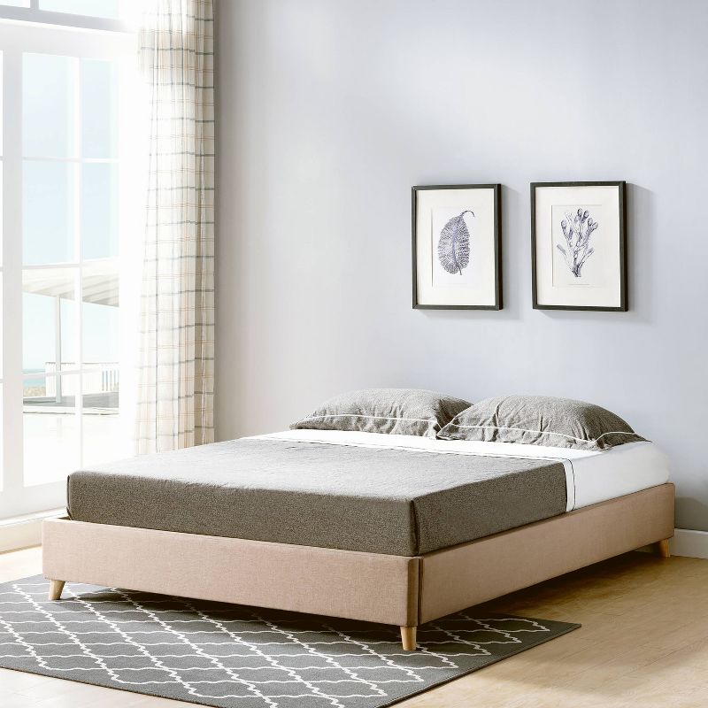 Full Hillema Upholstered Platform Bed Cinnamon - miBasics