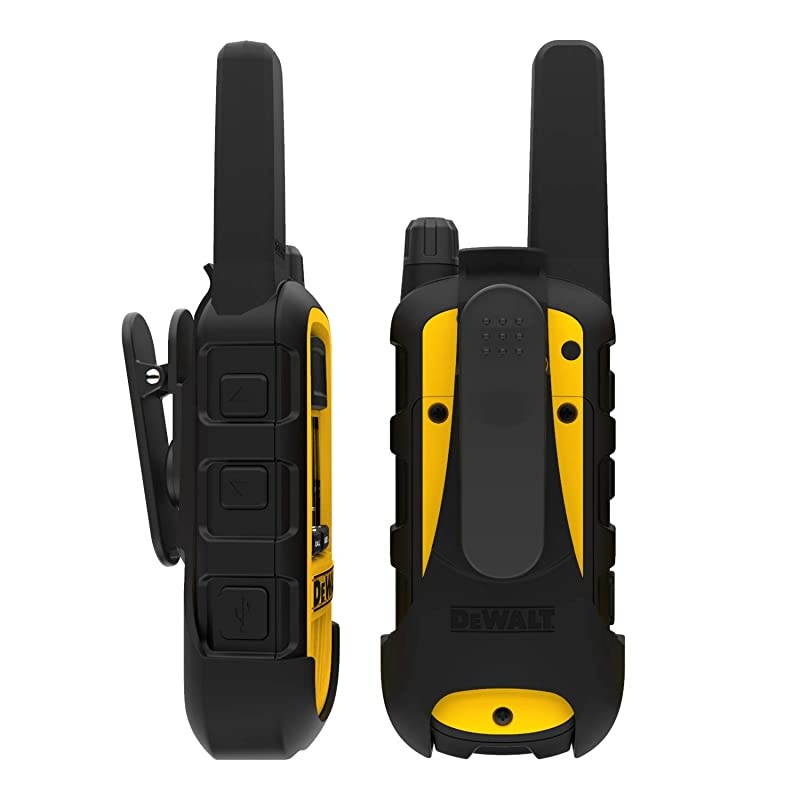 DXFRS800 2 Watt Heavy Duty Walkie Talkies Waterproof Shock Resistant Long Range Rechargeable TwoWay Radio with VOX 2 Pack