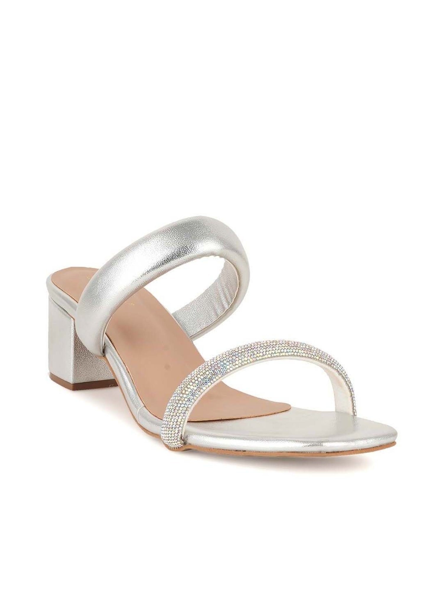 Scentra Women's Silver Casual Sandals