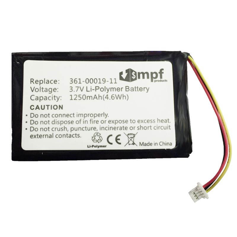 Replacement 1250mAh 361-00019-11, 361-00019-13, 010-00621-10 Battery for Garmin Nuvi 200, Nuvi 205, Nuvi 250, Nuvi 252, Nuvi 255, Nuvi 260, Nuvi 265, Nuvi 270 GPS Units