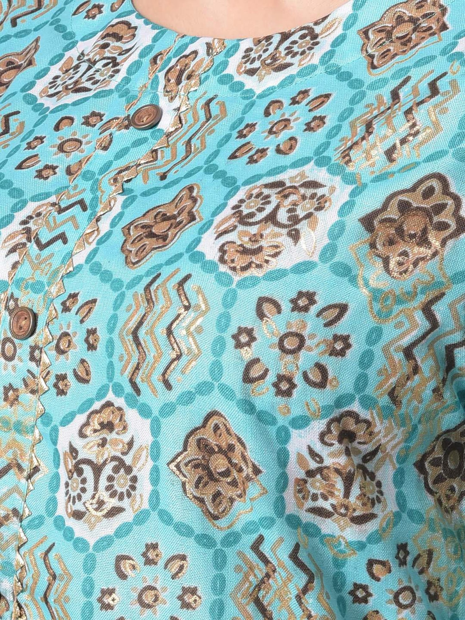 Dollar Missy Blue Printed Kurta With Pants