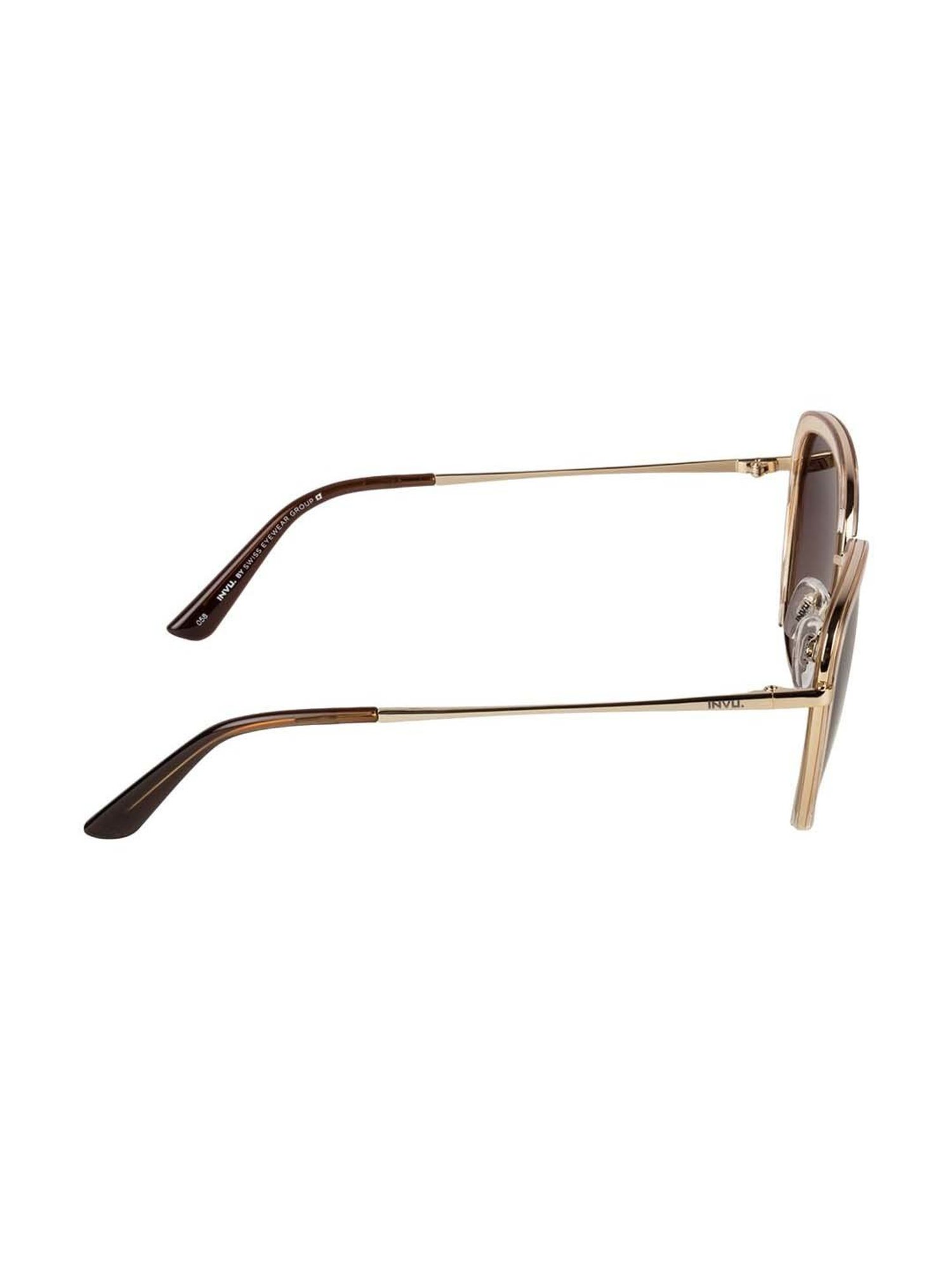 INVU Brown Cat Eye UV Protection Sunglasses for Men