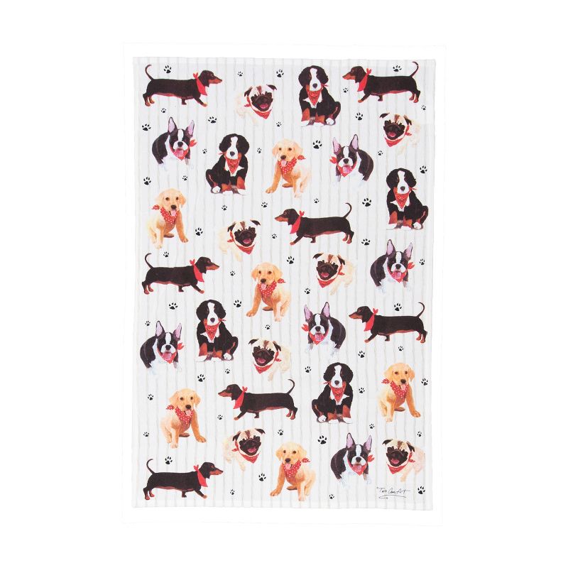 C&F Home Striped Dog Kitchen Towel