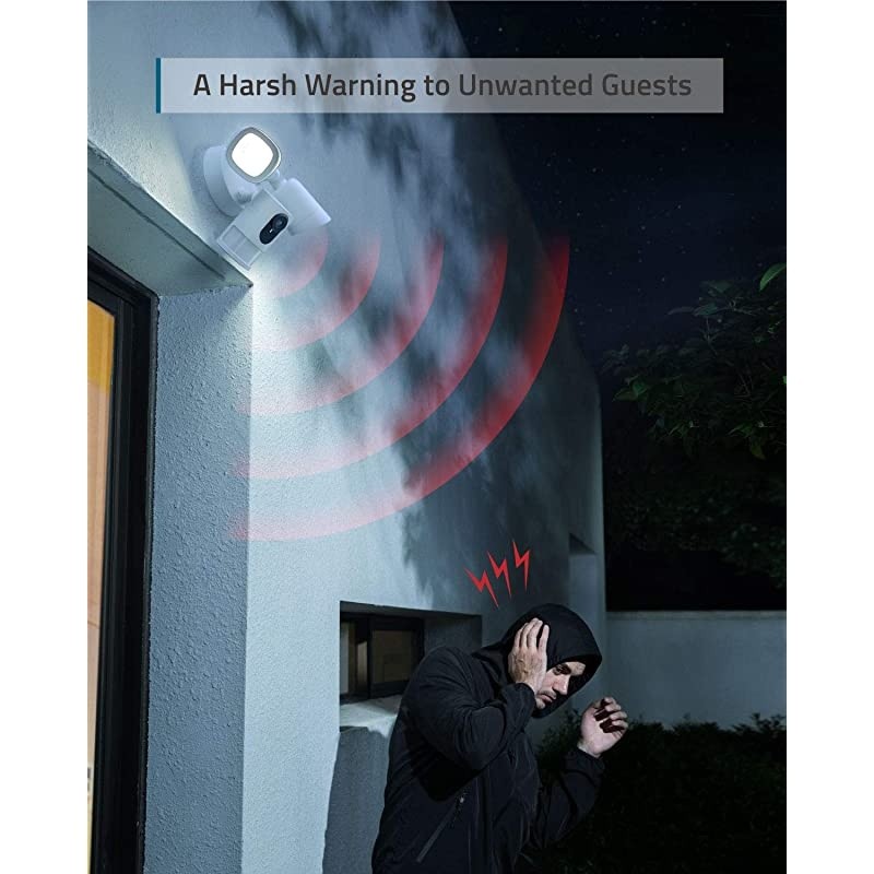 Floodlight Cam, 1080p, 2-Way Audio, No Monthly Fees, 2500-Lumen Brightness, Weatherproof, HomeBase Not Compatible, (Existing Outdoor Wiring and Weatherproof Junction Box Required)