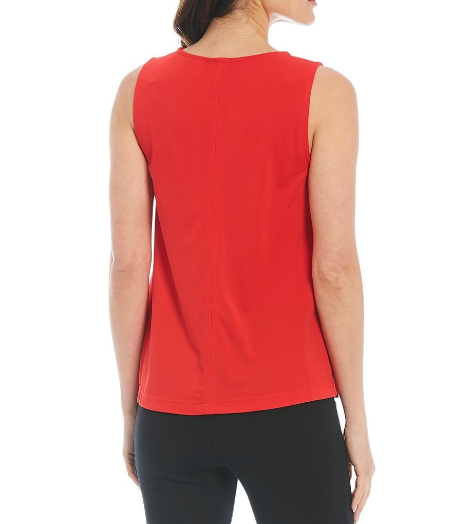 J.McLaughlin Durham Sleeveless Ruffle V-Neck Denim Blouse