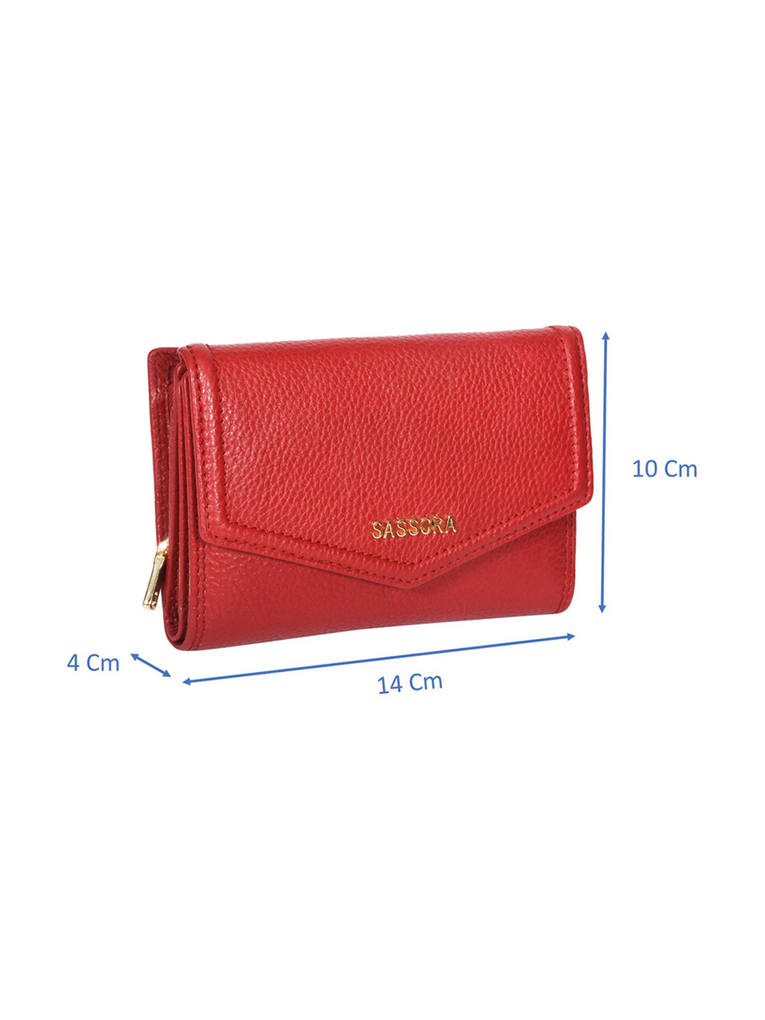 Sassora Lyla Red Small Leather Wallet for Women