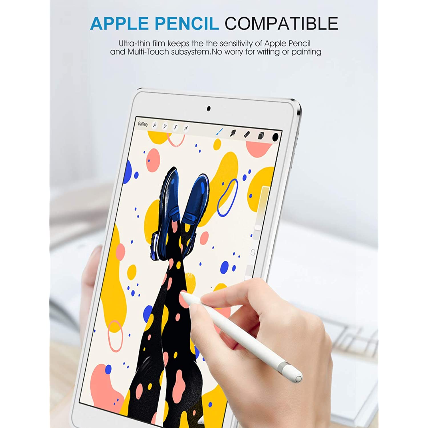 [3 Pack] Screen Protector for iPad 10.2 (2019), SPARIN Tempered Glass for iPad 10.2 (7th Gen) 2019 Released [High Sensitivity] [Easy Installation] [Bubble Free]