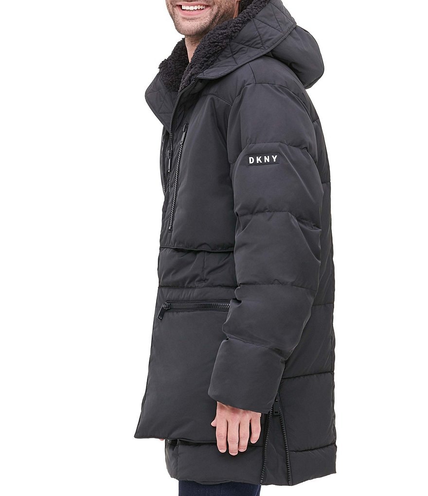Cole Haan Hooded Down Zip Front Puffer Jacket