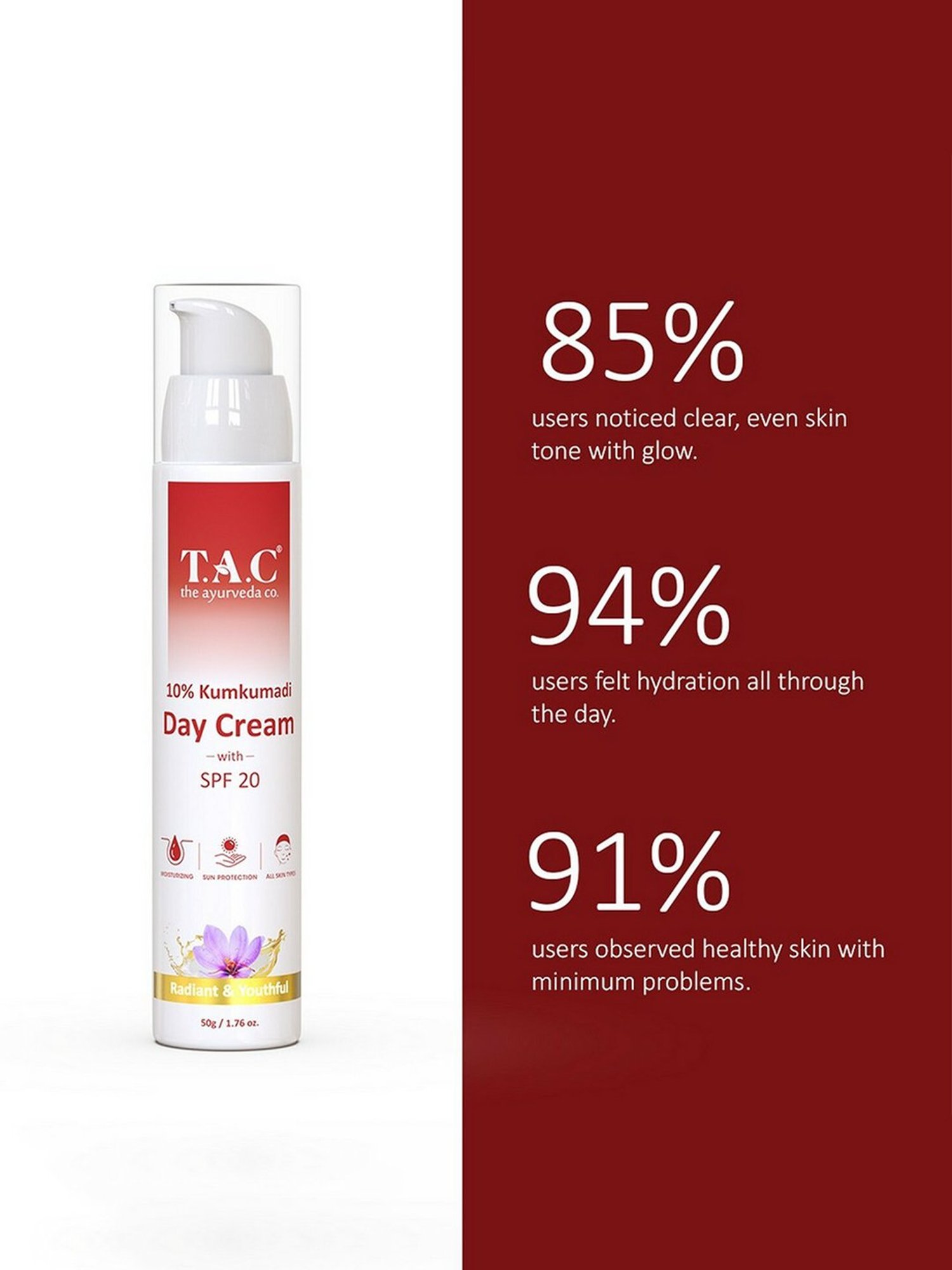 TAC - The Ayurveda Co. Kumkumadi Day Cream - 50 gm