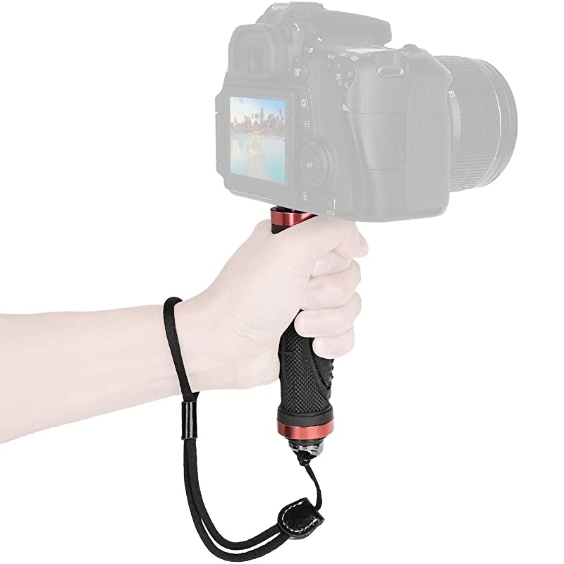 Camera Handle Grip Support Mount with Camera Wrist Strap Handlegrip Camera Stabilizer with 14 Male Screw for Digital Video Camera Camcorder Action Camera LED Video Light Smartphone