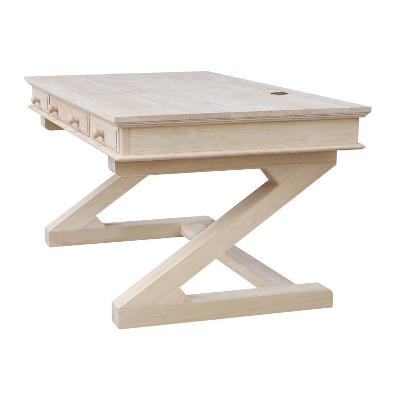 Executive Desk With Zodiac Base Unfinished - International Concepts