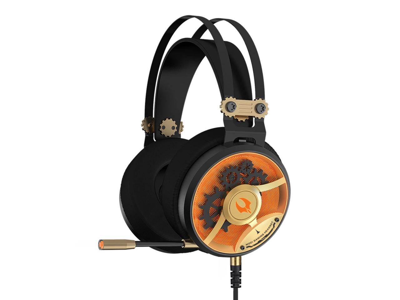 CORN Bloody M660 MOCI HIFI Gaming Headset with Built-in Microphone Boom, Light Weight, Compatible across platforms (Gold)