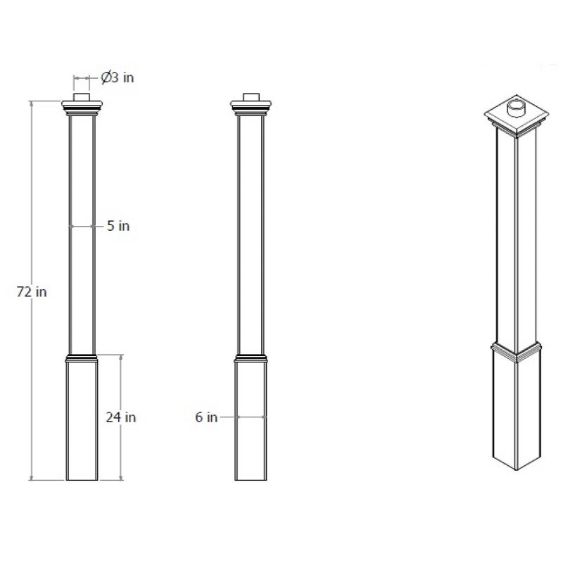 Vita Trinity Composite Lamp Post