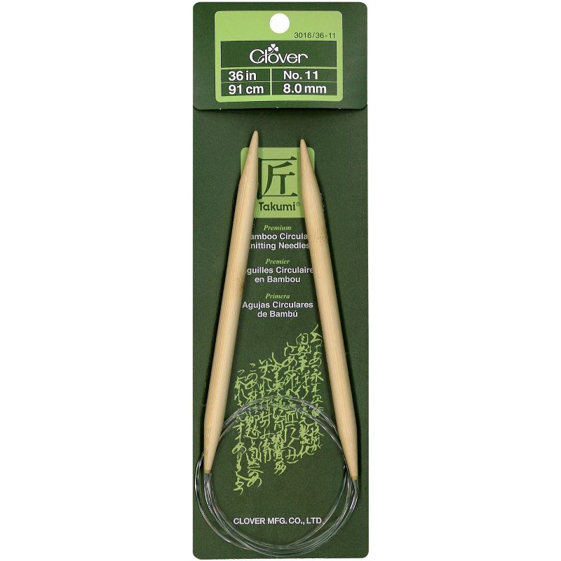 Takumi Bamboo Circular Knitting Needles 36"-Size 11/8mm
