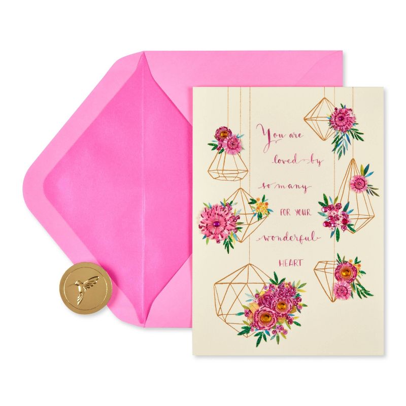 Mothers Day Greeting Card Hanging Geo Flowers - PAPYRUS