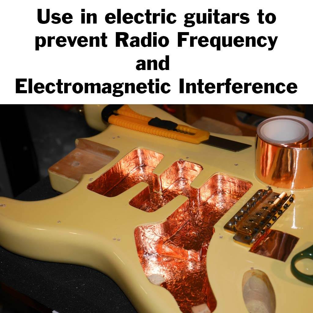 16 Feet of 2 Inch Wide Copper Foil Tape with Adhesive - Conductive on Both Sides for EMI Shielding, Electrical Repairs, Engineering Projects, Arts & Crafts, or Stained Glass