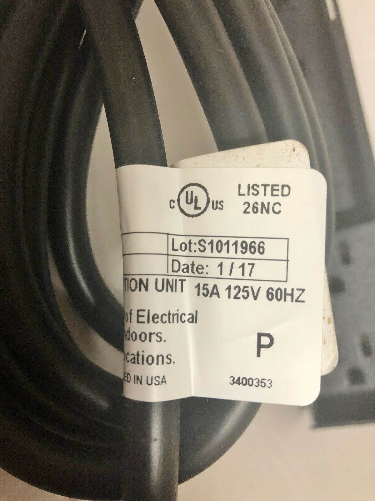 Byrne Retractable Grommet Power Center BE01219-B-120  #9516 / 9787