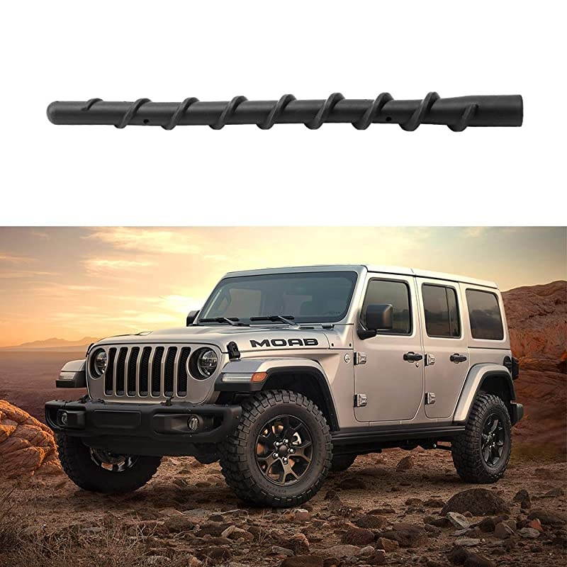6 3/4 Inch Copper Antenna Compatible with Jeep Wrangler JK JKU JL JLU Rubicon Sahara 2007-2020 | Car Wash Proof Short Rubber Antenna Replacement | Designed for Optimized AM/FM Radio Reception