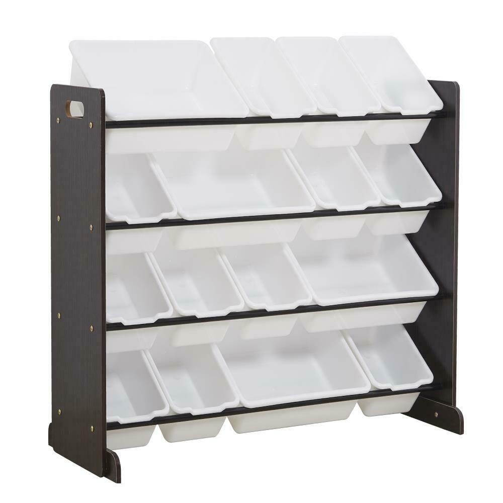 Kids Toy Storage Organizer with 16 Plastic Bins Box Children MDF Rack X-Large