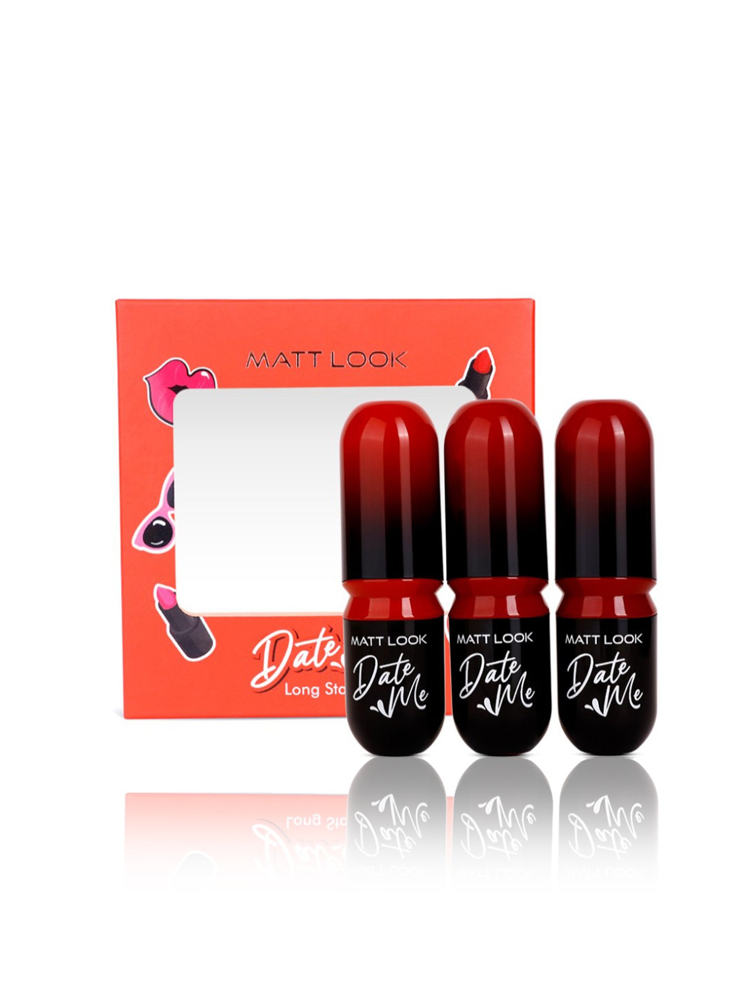 Matt Look Date Me Long Stay Lipstick Set - 01 Real Reds