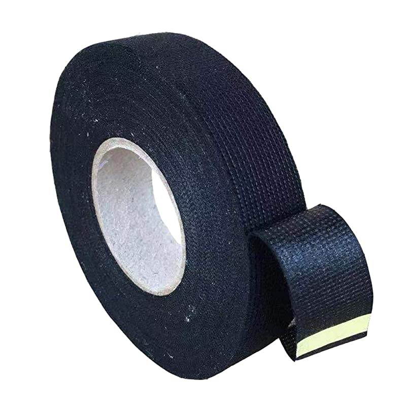 Rolls Wire Loom Harness Tape Wiring Harness Cloth Tape Black Adhesive Fabric Tape for Automobile Electrical Wire harnessing Noise Damping Heat Proof 19 mm X 15m