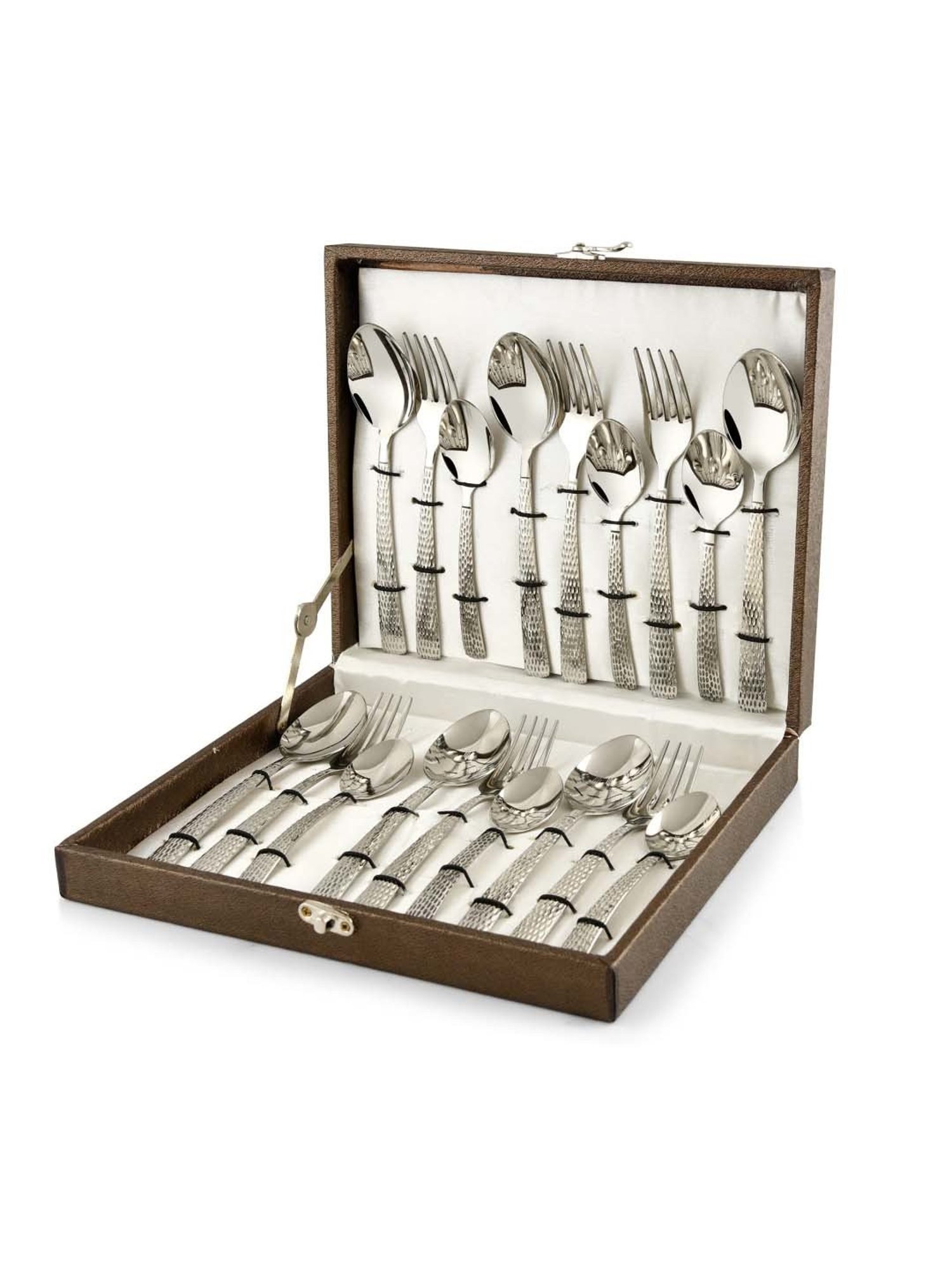FnS Madrid Silver Stainless Steel Cutlery - Set of 18