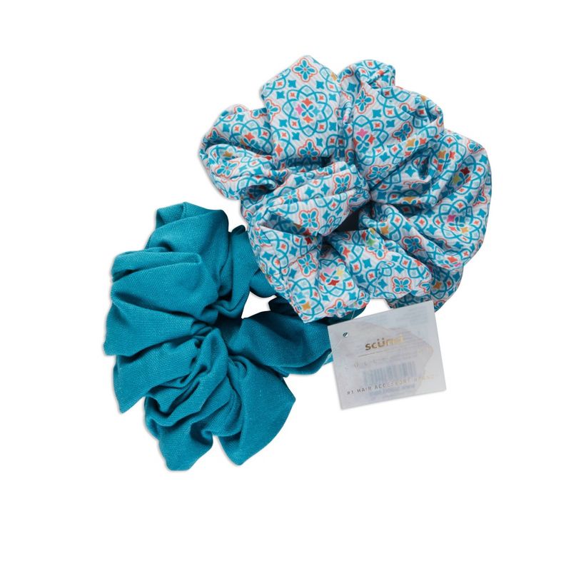 scunci Collection Jumbo Scrunchie - Blue - 2pk