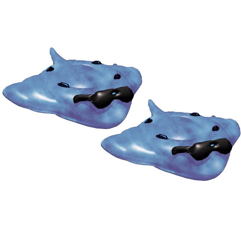 2) GAME Stingray Pool Float Inflatable Ride On with Handles & Cup Holders