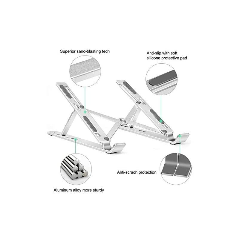 Laptop Stand,  6 Angles Adjustable Laptop Holder Laptop Riser Compatible with 10-16inch Laptops, Aluminum Ventilated Adjustable Laptop Stand for Desk for MacBook, HP, Lenovo, DELL, Sony, iPad