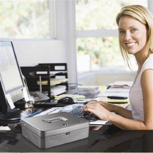 STEELMASTER Tiered (Cantilever) Cash Box, Gray, 2216194G2