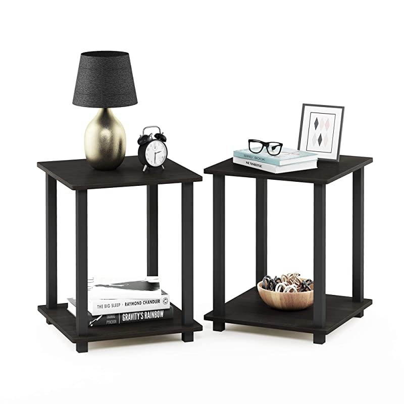 TurnNTube No Tools Entertainment TV Stands BlackGrey amp Simplistic End Table EspressoBlack