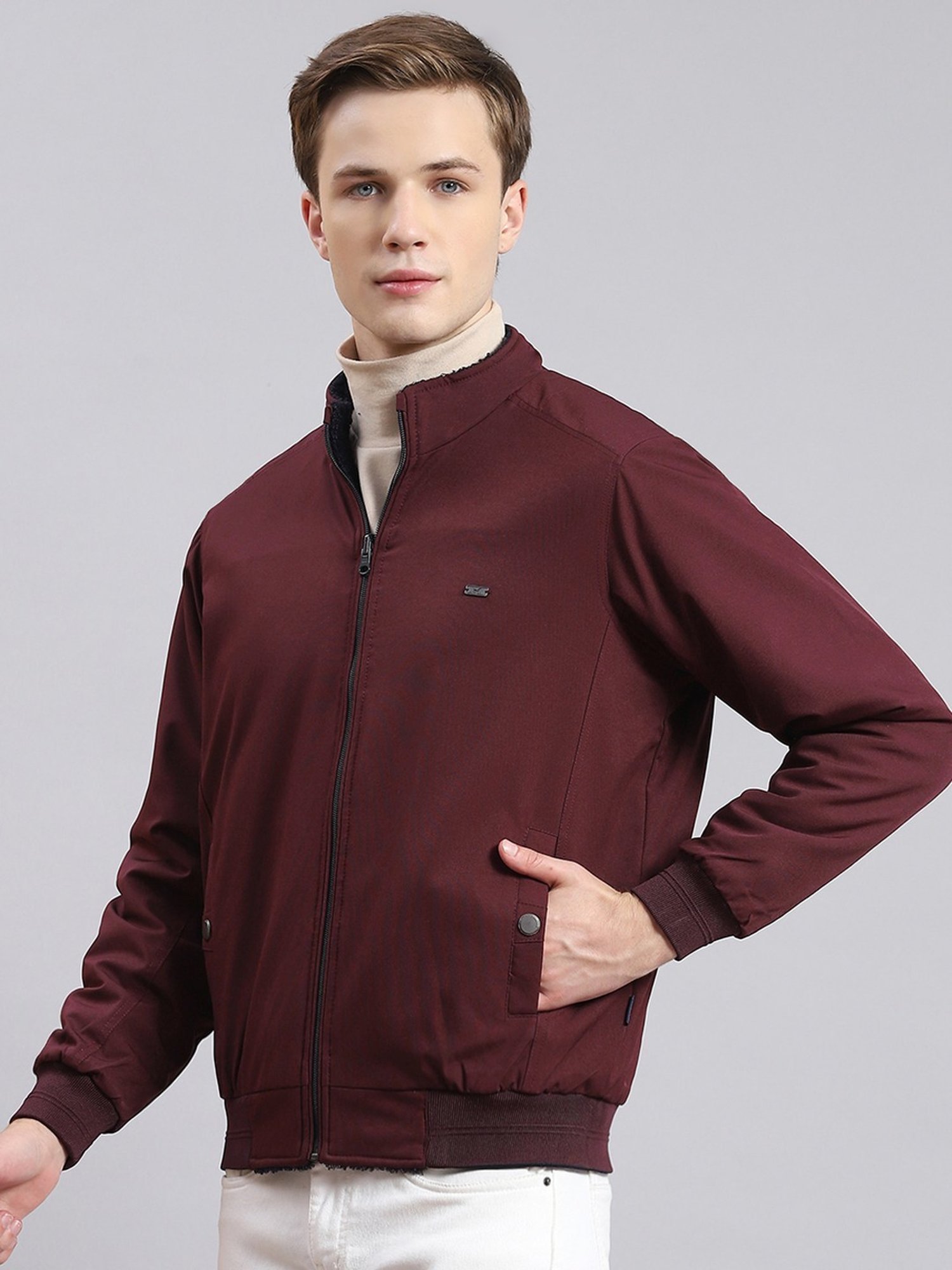 Hummel Grey Regular Fit Bomber Jacket