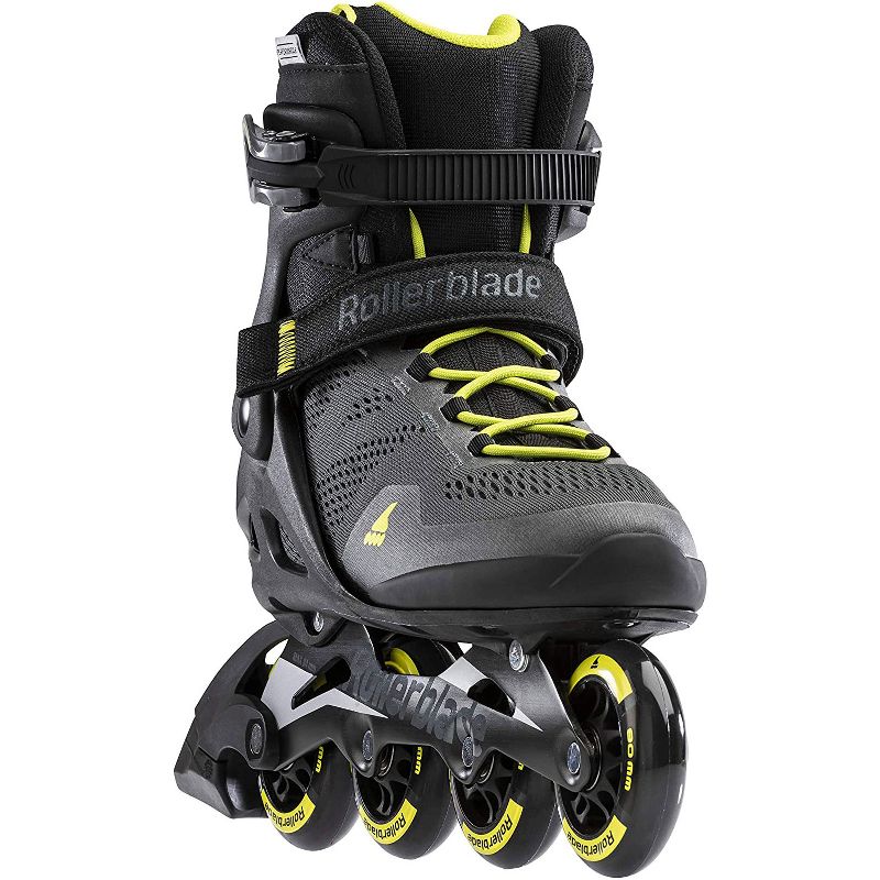 Rollerblade USA 071006001A1-11 Macroblade 80 Men's Adult Fitness Adjustable Outdoor Recreation Inline Skate with Power Strap, Size 11, Lime
