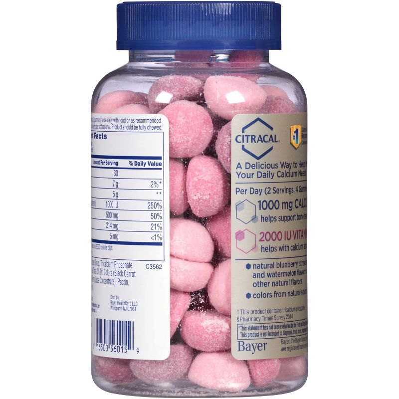 Citracal Calcium & D3 Calcium Easy Chew Gummies - Strawberry, Blueberry & Watermelon - 70ct