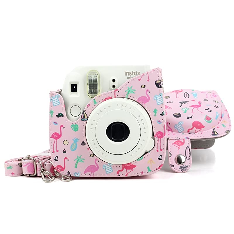 Instant Mini 9 Protective & Portable Case, Compatible with Fujifilm Instax Mini 9, Mini 8 Instant Camera, with Adjustable Shoulder Strap. (Cute Bear)