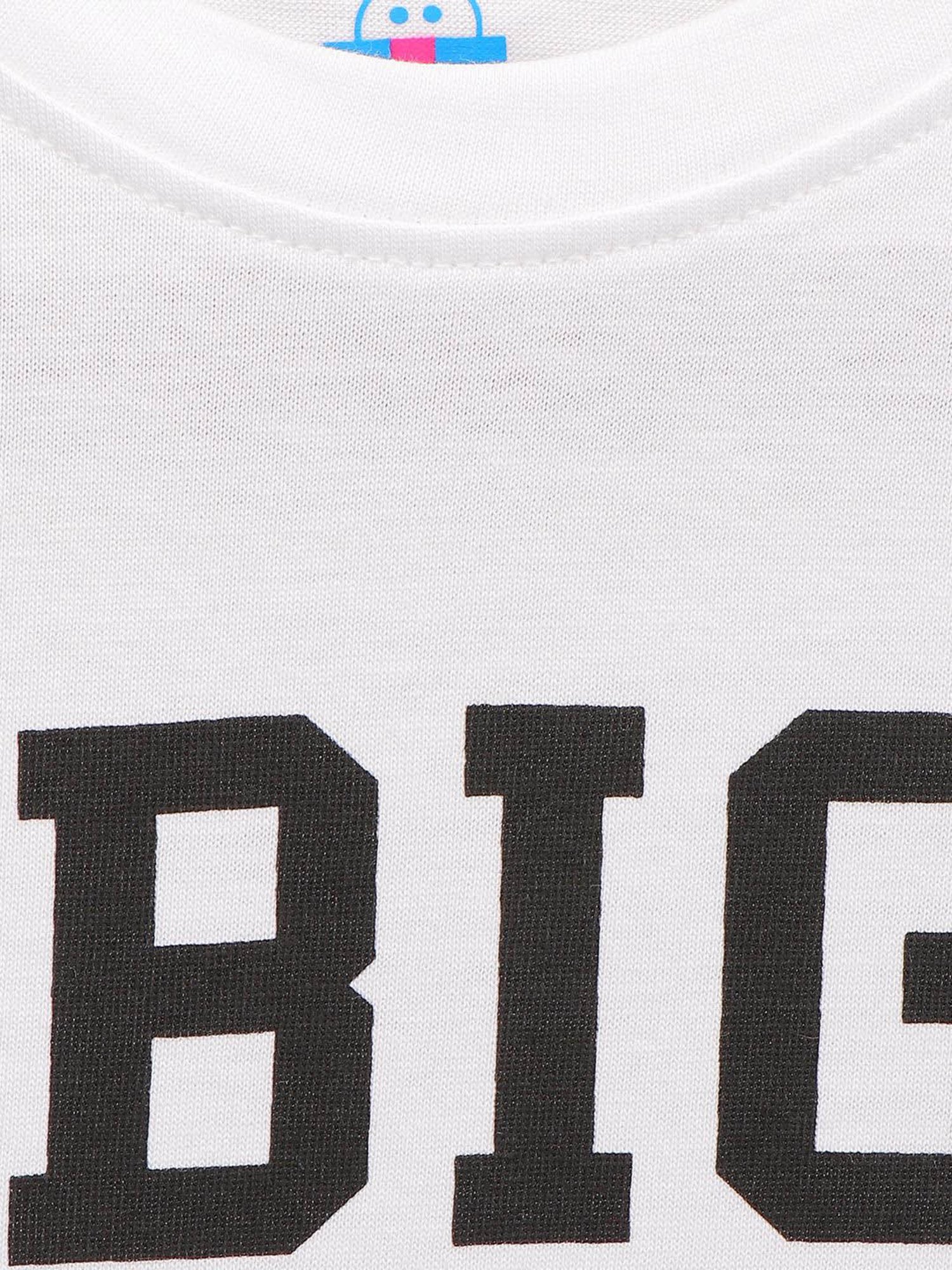 LilPicks Kids White & Black Cotton Printed T-Shirt